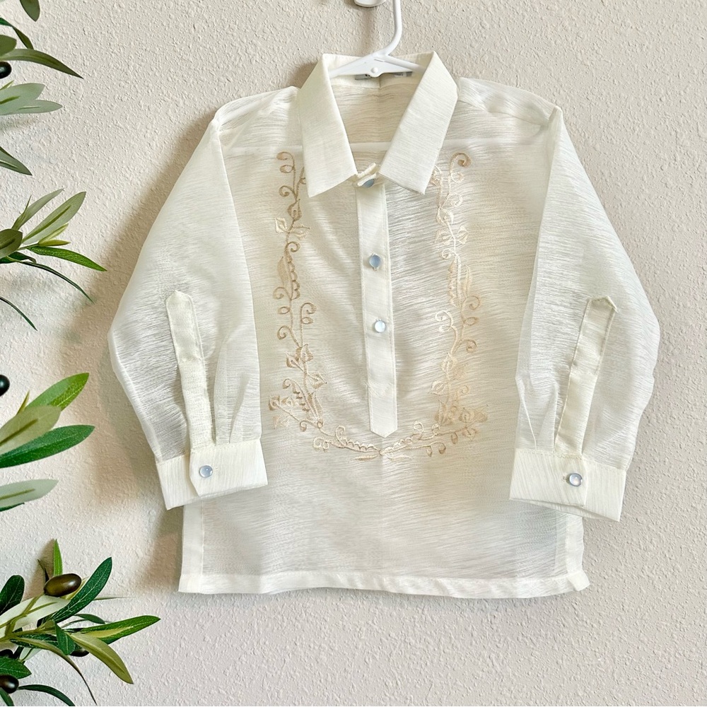 Elegant White Kids Shirt - Picture 2 of 15